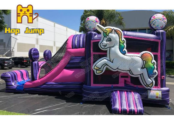 Commercieel van het Kasteel Opblaasbaar Combo van Unicorn Kids Inflatable Bouncer Combo Bouncy de Dia Stuiterend Kasteel