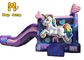 De Opblaasbare Uitsmijter Combo van Unicorn Bounce House With Slide Kleurrijk voor Grappig